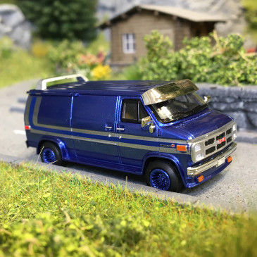 GMC Vandura, bleu métallisé, 1983 - BREKINA 18253 - HO 1/87