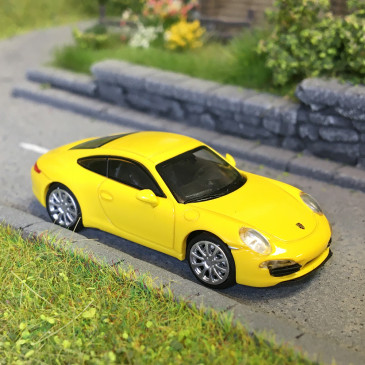 Porsche 911 (991) Carrera, jaune, 2013 - Minichamps 870068024 - 1/87