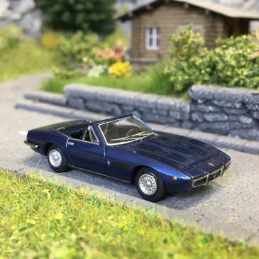 Maserati Ghibli spyder coupé, bleu métallisé, 1969 - Minichamps 870123032 - 1/87