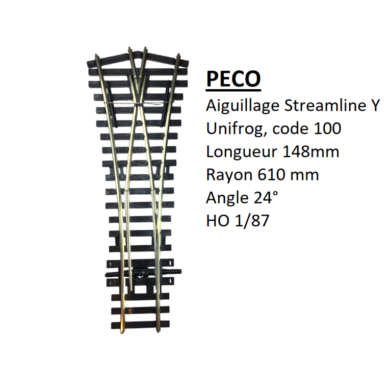 Aiguillage Streamline Y, Unifrog, code 100 - PECO SL-U97 - HO 1/87
