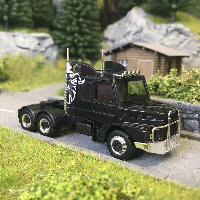 Tracteur routier Scania Hauber 142, 3 essieux 6x4, noir, 1984  - HERPA 319416 - HO 1/87