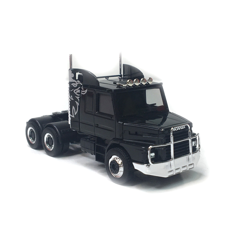 Tracteur routier Scania Hauber 142, 3 essieux 6x4, noir, 1984  - HERPA 319416 - HO 1/87