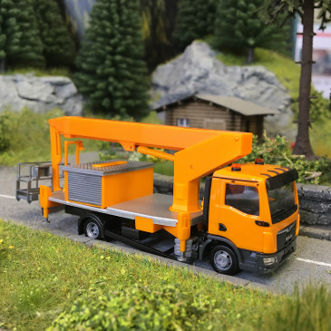 MAN TGL CC élévateur, orange - HERPA 319584 - HO 1/87