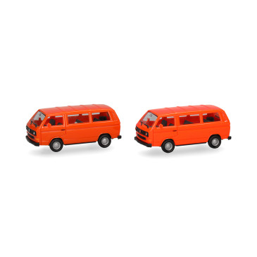 MiniKit Volkswagen T3 Bus, rouge et orange, 2 pièces - HERPA 013093-006 - HO 1/87