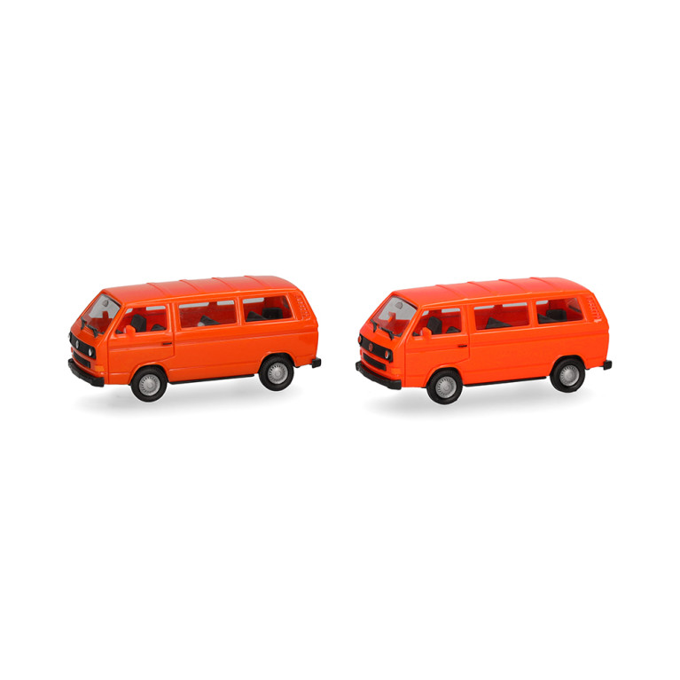MiniKit Volkswagen T3 Bus, rouge et orange, 2 pièces - HERPA 013093-006 - HO 1/87