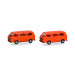 MiniKit Volkswagen T3 Bus, rouge et orange, 2 pièces - HERPA 013093-006 - HO 1/87