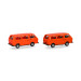 MiniKit Volkswagen T3 Bus, rouge et orange, 2 pièces - HERPA 013093-006 - HO 1/87