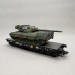 Wagon plat Rlmmps, transport lourd, avec char Leopard 1A1, DB - MARKLIN 46876
