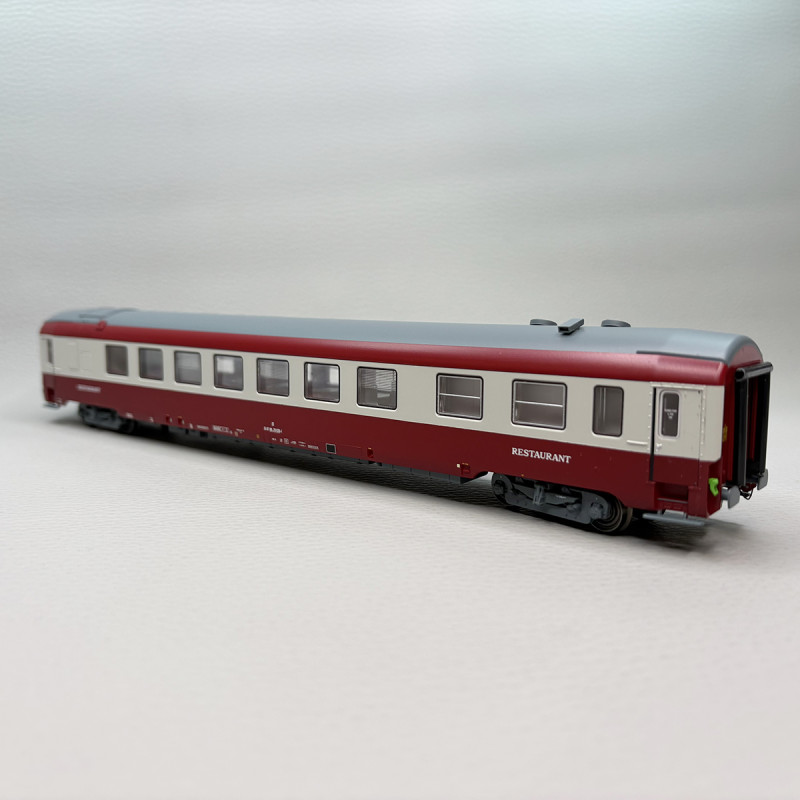 LSMODELS 40347 - Voiture restaurant Vru, rouge / gris béton, SNCF
