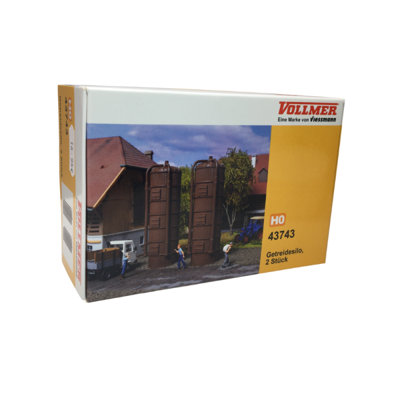 2 silos bois et métal - VOLLMER 43743 - HO-1/87