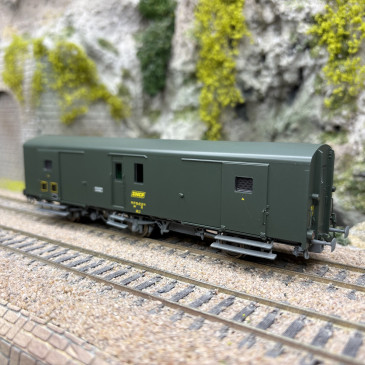 Fourgon Dd², marquage UIC, logo encadré jaune, feux de fin de convoi, SNCF, Ep. IVa - LSMODELS MW10 - HO 1/87