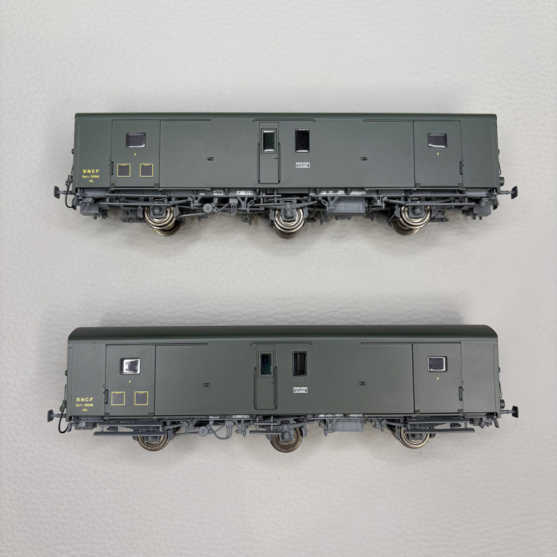 LSMODELS MW106 - 2 fourgons Dqd²m, marquage 1956, feux de fin de convoi, SNCF