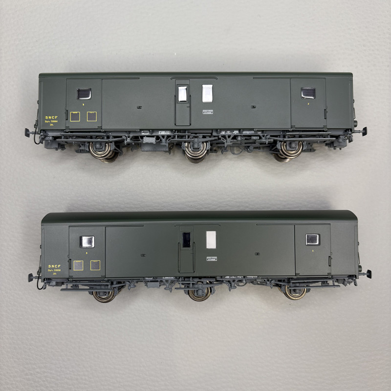 LSMODELS MW106 - 2 fourgons Dqd²m, marquage 1956, feux de fin de convoi, SNCF