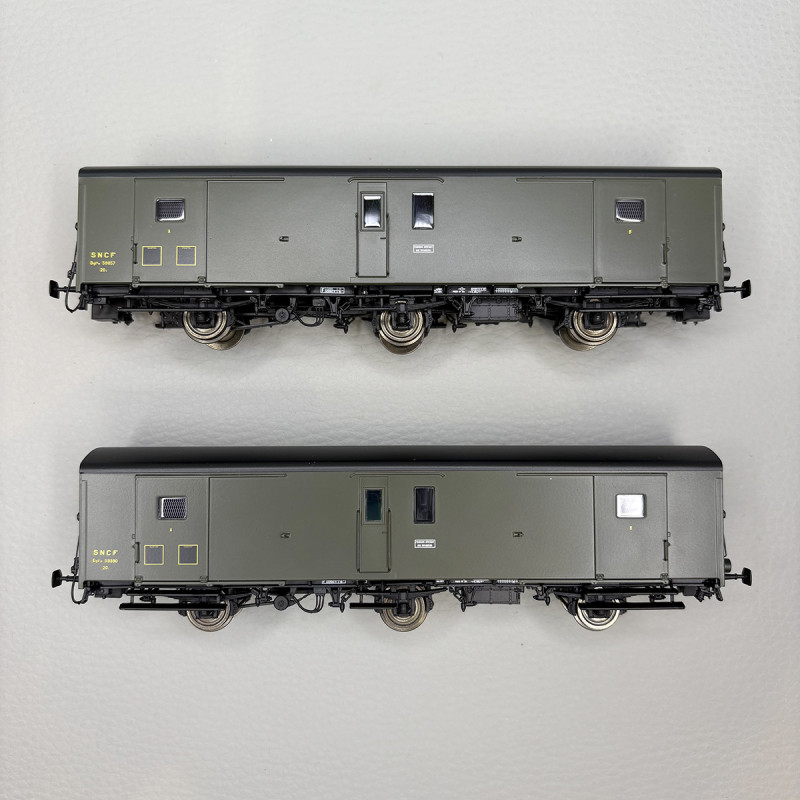 LSMODELS MW104 - 2 fourgons Dqd²m, marquage 1956, toit noir, feux de fin de convoi, SNCF