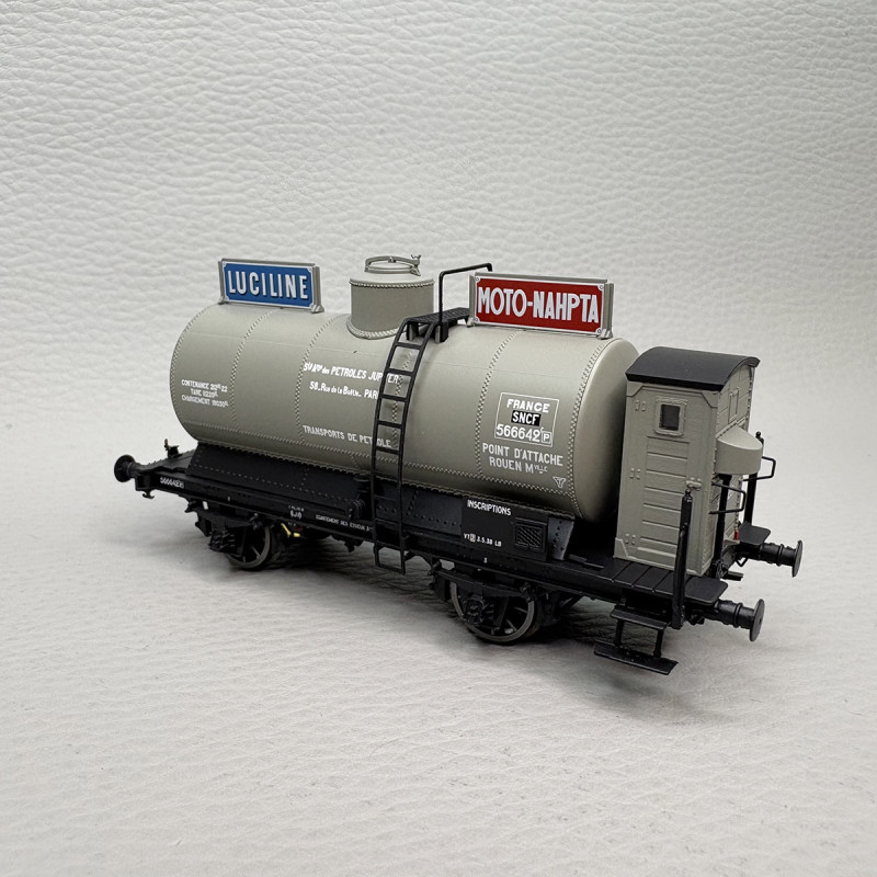 LSMODELS 30456 - Wagon citerne OCEM, "Moto-Nahpa Luciline", livrée grise, SNCF