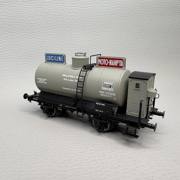 LSMODELS 30456 - Wagon citerne OCEM, "Moto-Nahpa Luciline", livrée grise, SNCF