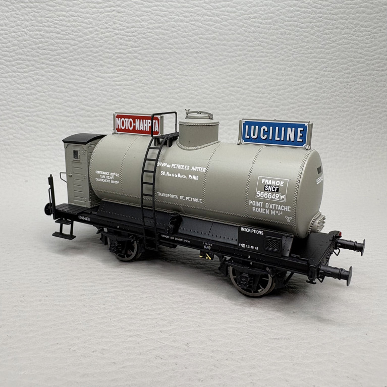 LSMODELS 30456 - Wagon citerne OCEM, "Moto-Nahpa Luciline", livrée grise, SNCF