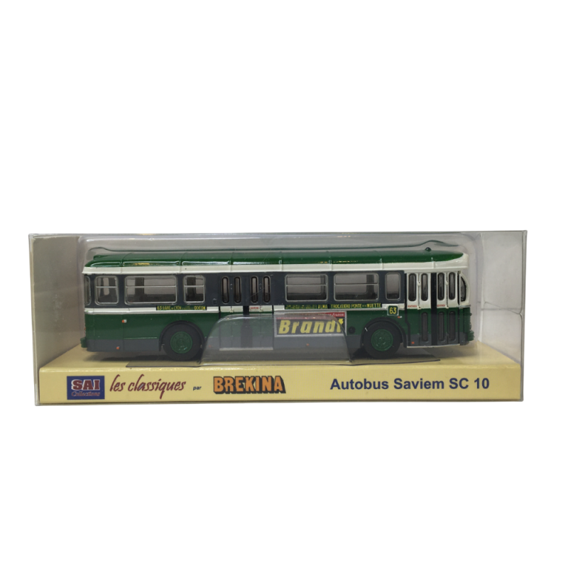 Autobus SAVIEM SC10, 0-4-4, RATP ligne 63 (Gare du Lyon - Porte de la Muette), 1974, exclusif - BREKINA 4363 - HO 1/87