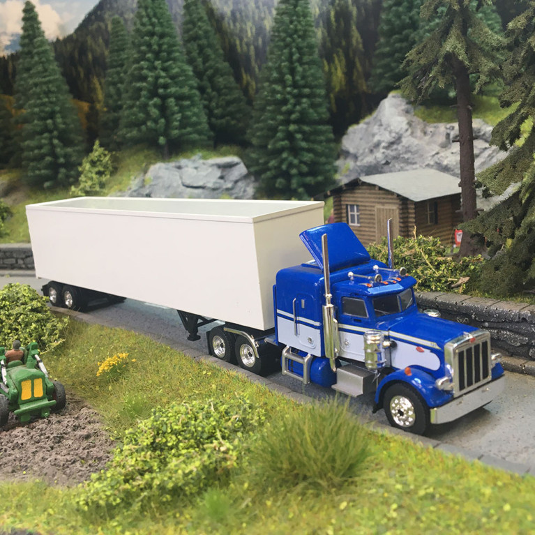 Semi remorque tôlé Peterbilt 359, bleu et blanc, 1973 - BREKINA 85716 - HO 1/87 Semi remorque tôlé Peterbilt 359, bleu et blanc, 1973 - BREKINA 85716 - HO 1/87