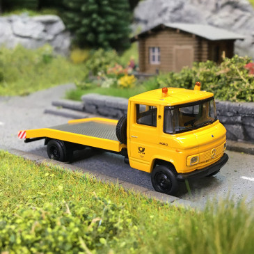 Dépanneuse MB L 608 de la poste fédérale, jaune  - BREKINA 36739 - HO 1/87