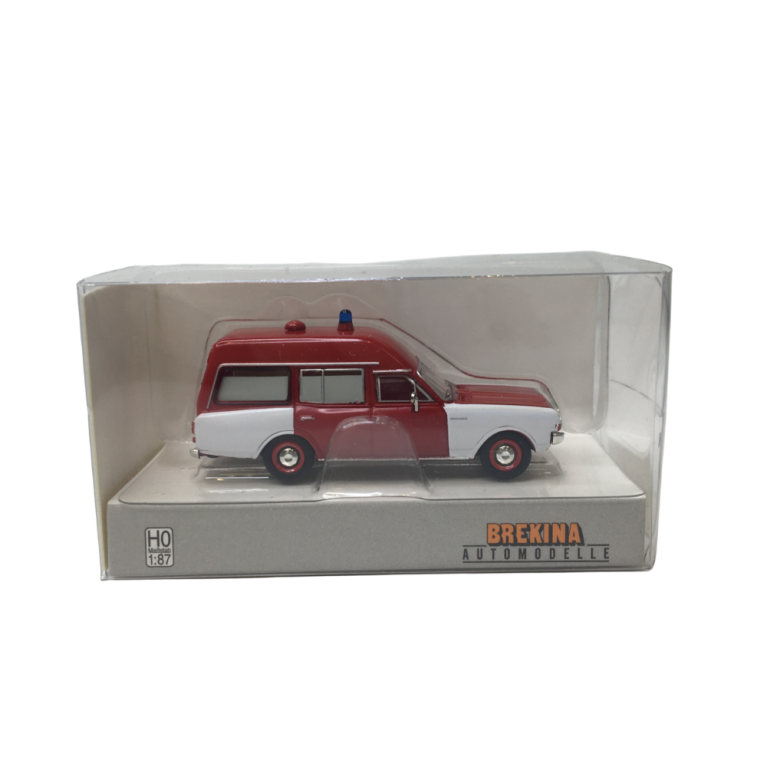 Opel Rekord C, Ambulance pompiers, rouge, 1968 - BREKINA 20675 - HO 1/87 Opel Rekord C, Ambulance pompiers, rouge, 1968 - BREKINA 20675 - HO 1/87