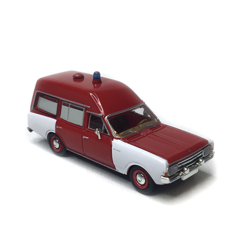 Opel Rekord C, Ambulance pompiers, rouge, 1968 - BREKINA 20675 - HO 1/87 Opel Rekord C, Ambulance pompiers, rouge, 1968 - BREKINA 20675 - HO 1/87