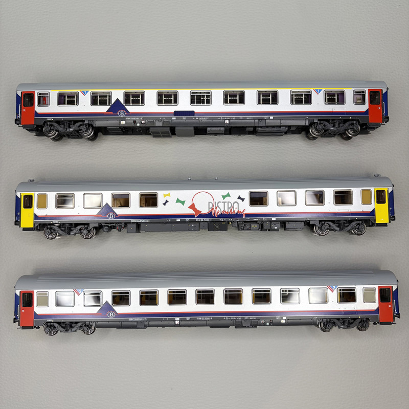 LSMODELS 42300 - 3 voitures, I6 A9, I10 Bistro et I6 B11, "livrée Memling", SNCB