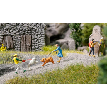 Coffret de figurines Funny scenes : Rencontre entre chiens - NOCH 16602 - HO 1/87