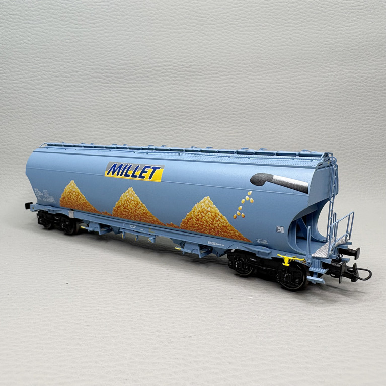 LSMODELS 30593 - Wagon trémie Tagnpps, "Nouveau logo Millet", bleu clair SNCF