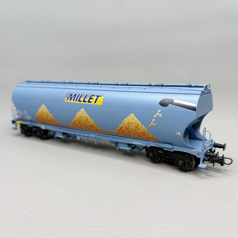 LSMODELS 30593 - Wagon trémie Tagnpps, "Nouveau logo Millet", bleu clair SNCF