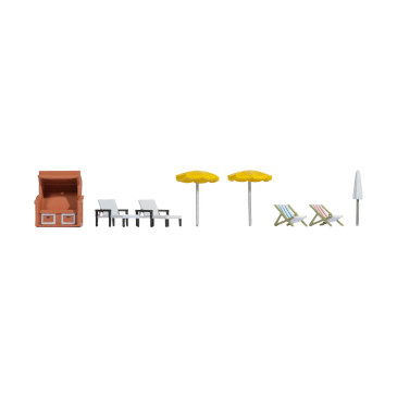 Coffret de figurines, Accessoires de plage - NOCH 14844 - HO 1/87