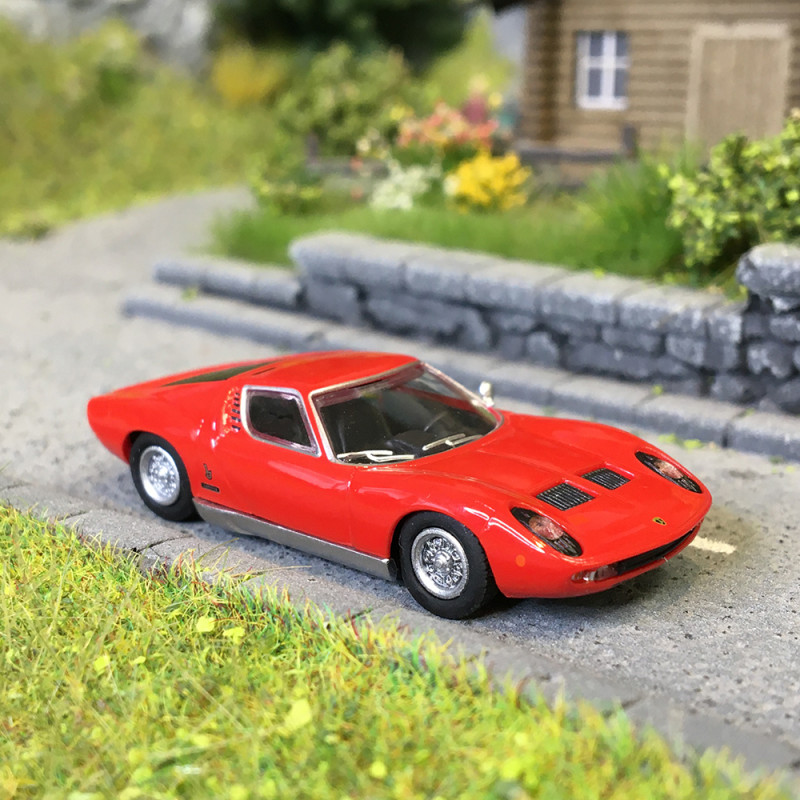 Lamborghini Miura, rouge, 1966 - Minichamps 870103020 - 1/87 Lamborghini Miura, rouge, 1966 - Minichamps 870103020 - 1/87