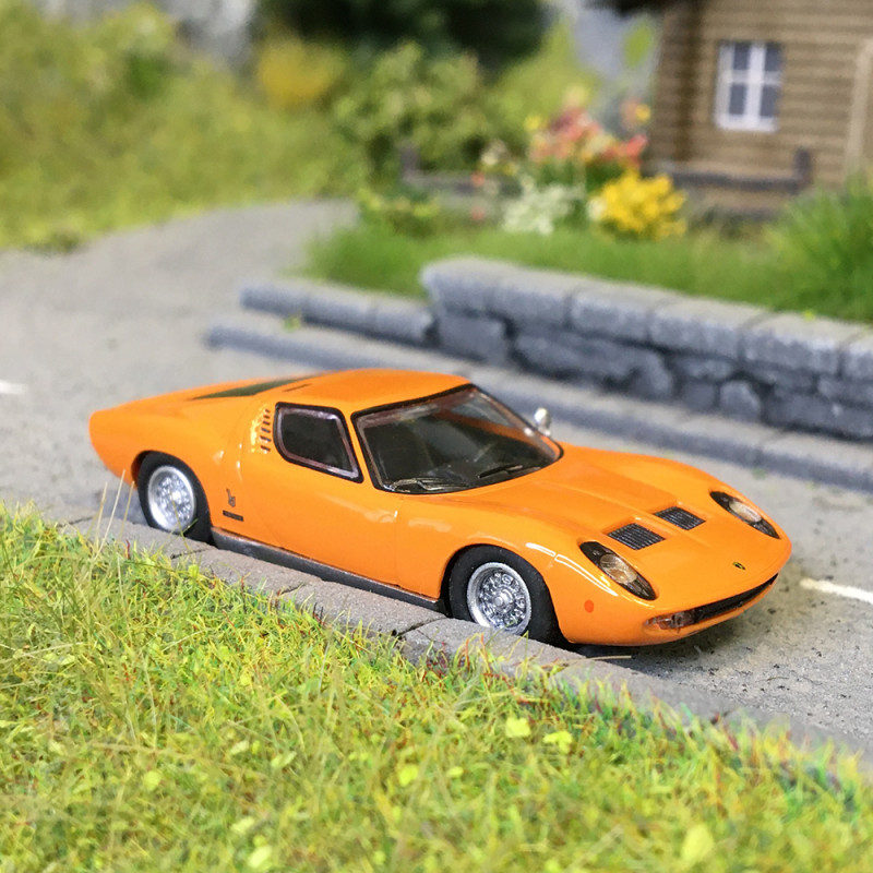 Lamborghini Miura, orange, 1966 - Minichamps 870103021 - 1/87 Lamborghini Miura, orange, 1966 - Minichamps 870103021 - 1/87