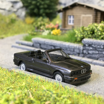 BMW M3 E30, cabriolet, gris foncé, 1988 - Minichamps 870020234 - 1/87