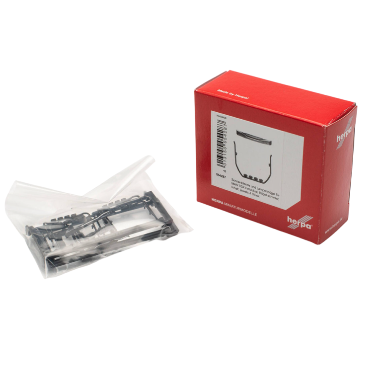 Accessoires MAN support de lampe individuel avec pare-soleil, noir, jeu de 4 - Herpa 054287 - HO 1/87 Accessoires MAN support de lampe individuel avec pare-soleil, noir, jeu de 4 - Herpa 054287 - HO 1/87