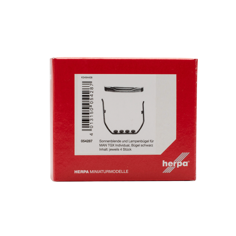 Accessoires MAN support de lampe individuel avec pare-soleil, noir, jeu de 4 - Herpa 054287 - HO 1/87 Accessoires MAN support de lampe individuel avec pare-soleil, noir, jeu de 4 - Herpa 054287 - HO 1/87