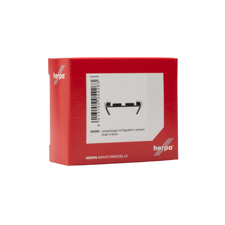 Accessoires support de lampe noir avec feux de signalisation, jeu de 6 - Herpa 054263 - HO 1/87