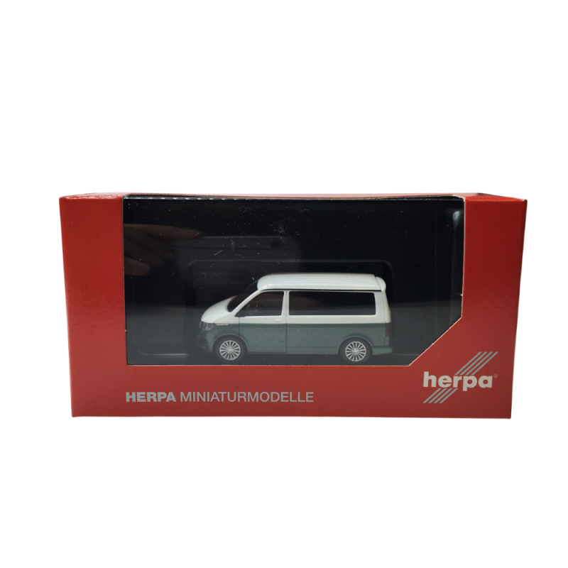Volkswagen T6.1 California, blanc et vert métallisé, 2021 - HERPA 096805 - HO 1/87