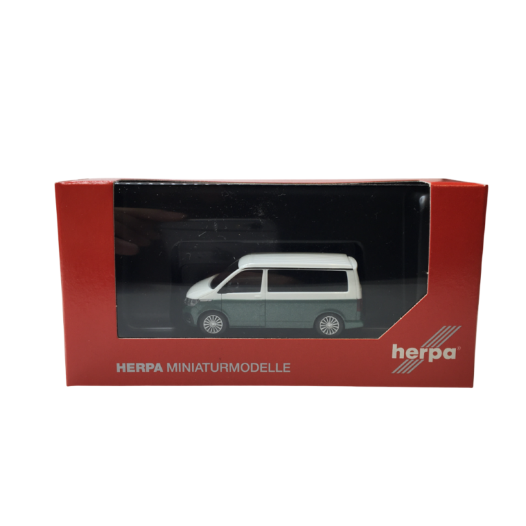 Volkswagen T6.1 California, blanc et vert métallisé, 2021 - HERPA 096805 - HO 1/87