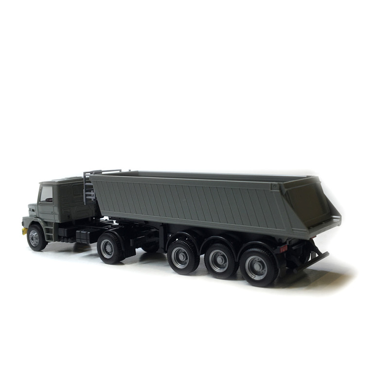 Semi-remorque benne Scania Hauber, gris - HERPA 319713 - HO 1/87