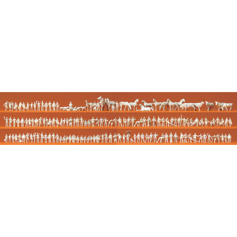 160 Personnel ferroviaire, voyageurs, passants, ouvriers et animaux - PREISER 88500 - Z 1/220