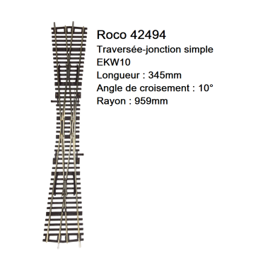 Traversée jonction simple EKW10 - ROCO 42494 - HO 1/87