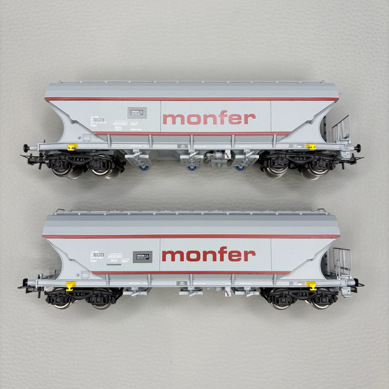 2 wagons trémies type Uagpps, Monfer, I-ERSA - RIVAROSSI HR6677 2 wagons trémies type Uagpps, Monfer, I-ERSA - RIVAROSSI HR6677