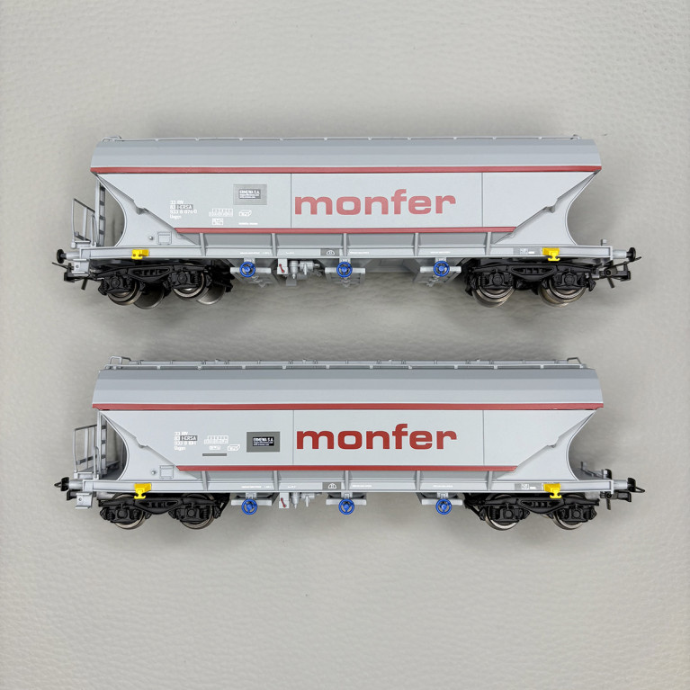 2 wagons trémies type Uagpps, Monfer, I-ERSA - RIVAROSSI HR6677 2 wagons trémies type Uagpps, Monfer, I-ERSA - RIVAROSSI HR6677
