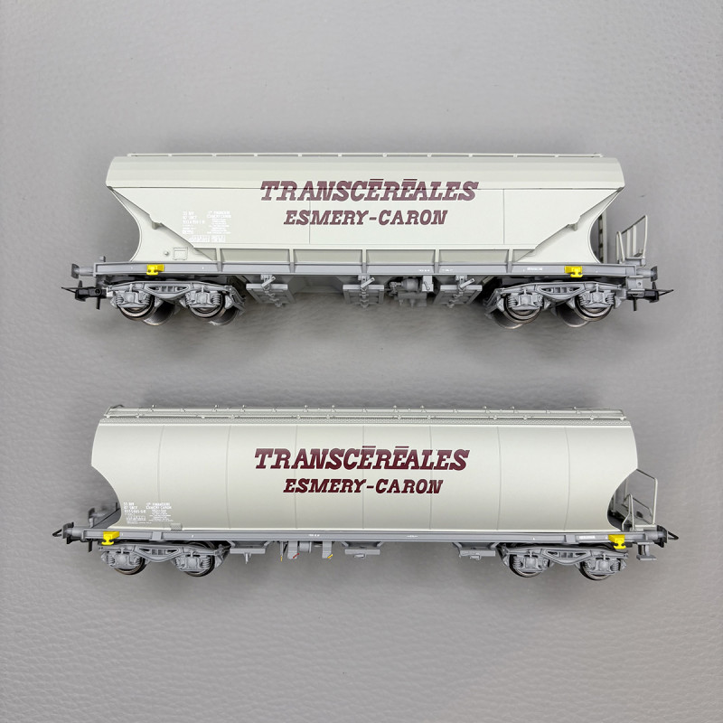 2 wagons trémies Transcéréales, "Esmery-Caron, SNCF - JOUEF HJ6314 2 wagons trémies Transcéréales, "Esmery-Caron, SNCF - JOUEF HJ6314