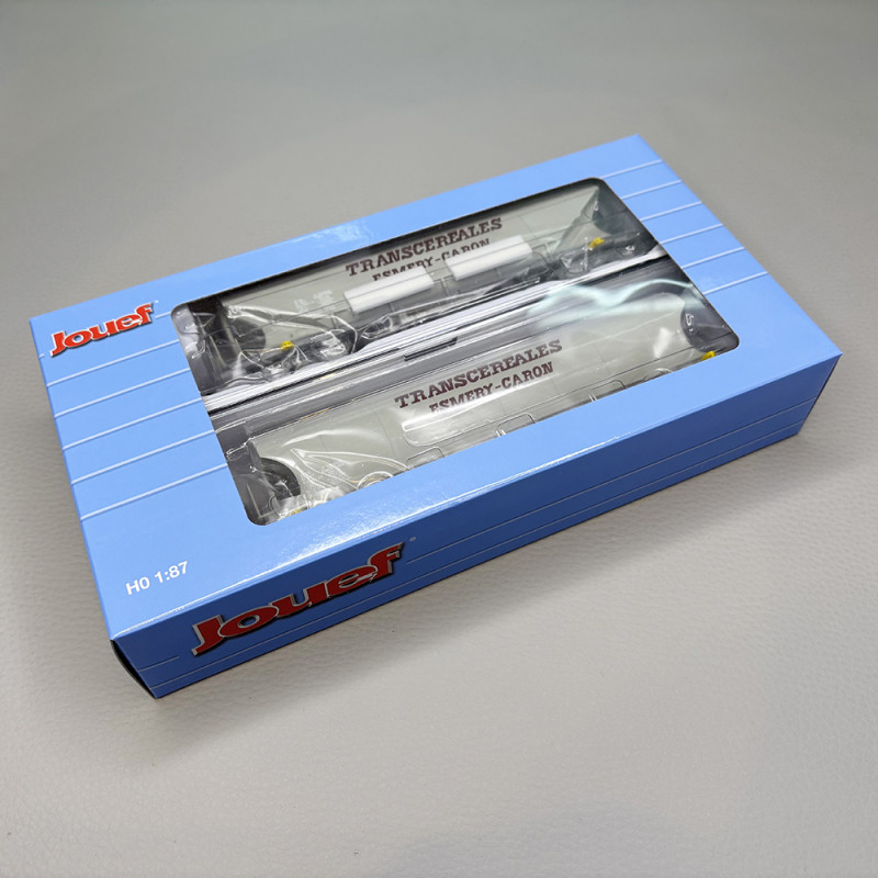 2 wagons trémies Transcéréales, "Esmery-Caron, SNCF - JOUEF HJ6314 2 wagons trémies Transcéréales, "Esmery-Caron, SNCF - JOUEF HJ6314