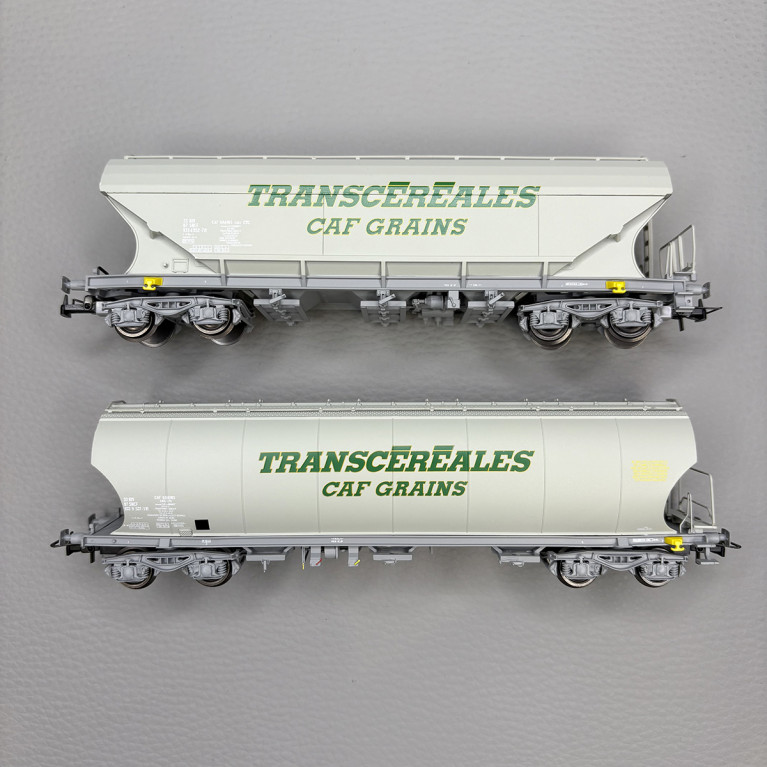 2 wagons trémies Transcéréales, "CAF Grains, SNCF - JOUEF HJ6313 2 wagons trémies Transcéréales, "CAF Grains, SNCF - JOUEF HJ6313