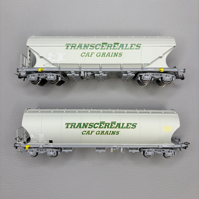 2 wagons trémies Transcéréales, "CAF Grains, SNCF - JOUEF HJ6313 2 wagons trémies Transcéréales, "CAF Grains, SNCF - JOUEF HJ6313