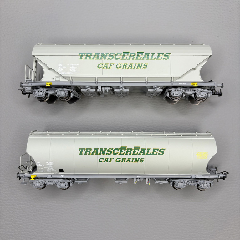 2 wagons trémies Transcéréales, "CAF Grains, SNCF - JOUEF HJ6313 2 wagons trémies Transcéréales, "CAF Grains, SNCF - JOUEF HJ6313