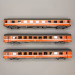 LSMODELS 40365 - 3 voitures type Corail, VSE A9u et 2 x Vtu B10tu, logo encadré, SNCF LSMODELS 40365 - 3 voitures type Corail, VSE A9u et 2 x Vtu B10tu, logo encadré, SNCF